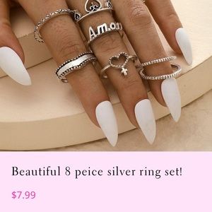 8 piece ring set!